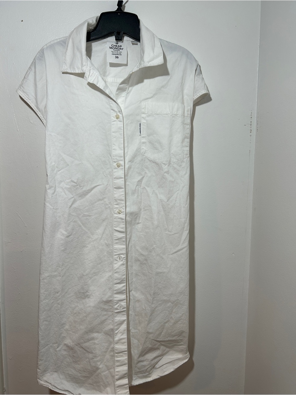 Cheap Monday White Shirt dress Size 36 EU approx 4 / 6 US